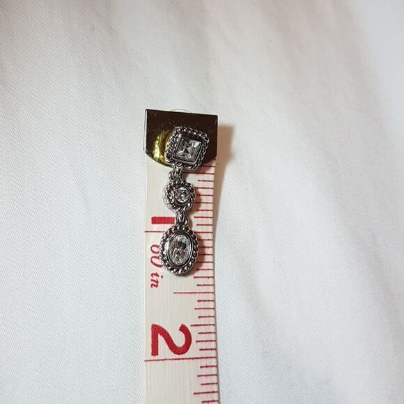 2 pc Silver tone crystal earring and bracelet set.  Never used - Picture 9 of 9